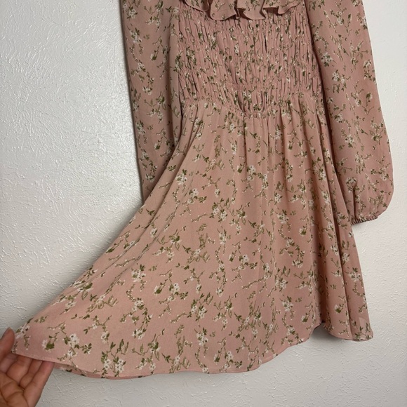 Reformation Morris Rose Tan Willow Floral Flirty Dress - Picture 9 of 10